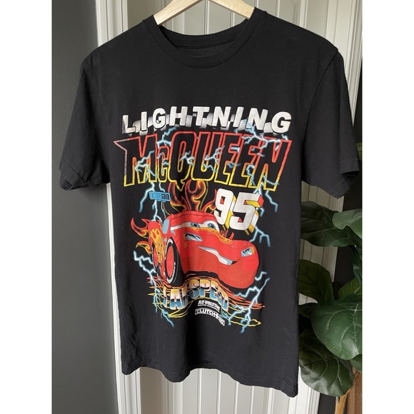 Pixar Other - Pixar Disney Cars Lightning McQueen 95 Graphic T-Shirt Black Adult Unisex M
